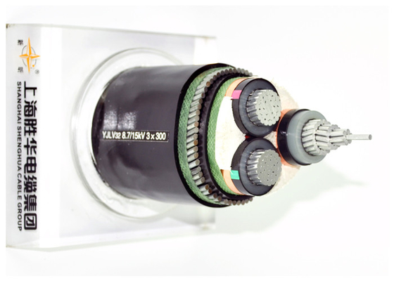 LA CHINE Câble en aluminium blindé électrique blindé du câble AL/XLPE/SWA/PVC système mv de YJLV32 8.7/15kV 3x300MM2 fournisseur