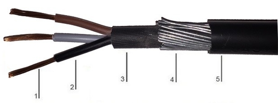 LA CHINE 0.6 / 1 câbles isolés de conducteur d'en cuivre de kilovolt par PVC avec le cable électrique blindé galvanisé de fil d'acier fournisseur