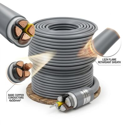 LA CHINE LSZH câble isolant en PVC à faible teneur en fumée et zéro halogène 0,6 / 1kV 4 cœurs 4x50mm2 pare-feu fournisseur