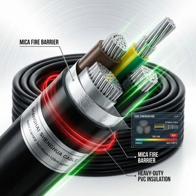 LA CHINE Fire Resistant PVC Insulated Power Cable 0.6/1kV 3 Core 3x25mm2 Emergency Circuit fournisseur