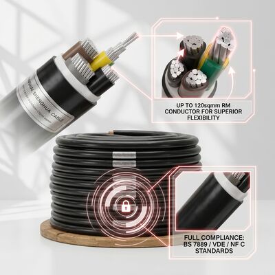LA CHINE BS 7889 VDE NF C Standard PVC Insulated Cable 0.6/1kV 5 Core 5x16mm2 Export fournisseur