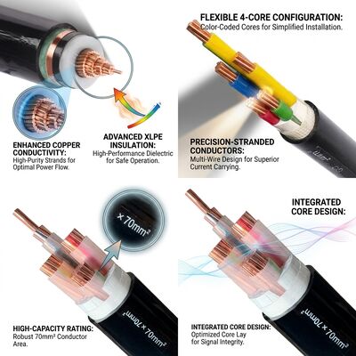 LA CHINE Câble d'alimentation isolé XLPE résistant au feu certifié BS6387 0.6/1kV d'urgence fournisseur