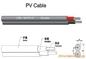2 Core plat / rond solaire Cable Wire, Solar Panel câble Pantone Isolation Couleur fournisseur