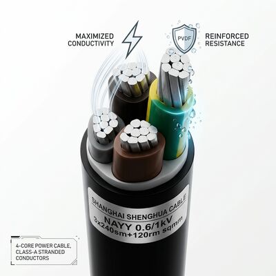 Waterproof Moisture Resistant PVC Insulated Cable 0.6/1kV 2 Core 2x4mm2 Outdoor Wet Area fournisseur