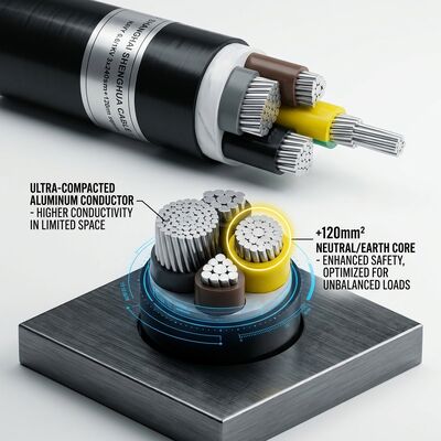 UV Resistant PVC Insulated Power Cable 0.6/1kV 4x35mm2 Aerial Overhead Outdoor Use fournisseur