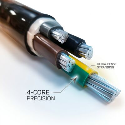IP68 câble d'alimentation isolé en PVC imperméable à l'eau 0,6 / 1kV 4x25mm2 enterrement direct souterrain fournisseur