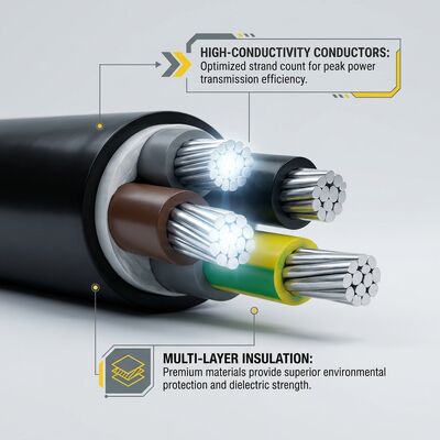 Waterproof Moisture Resistant PVC Insulated Cable 0.6/1kV 2 Core 2x4mm2 Outdoor Wet Area fournisseur