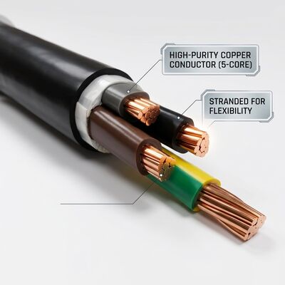 BS 7889 VDE NF C Standard PVC Insulated Cable 0.6/1kV 5 Core 5x16mm2 Export fournisseur