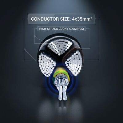 UV Resistant PVC Insulated Power Cable 0.6/1kV 4x35mm2 Aerial Overhead Outdoor Use fournisseur