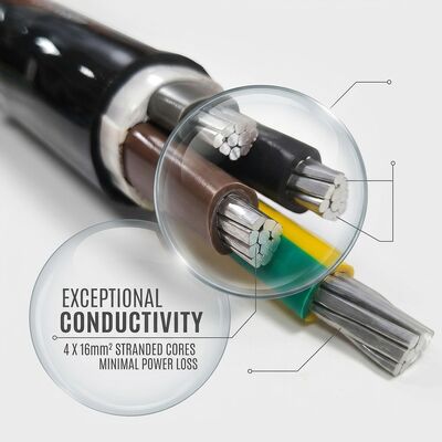High Temperature XLPE Insulated PVC Sheathed Cable 0.6/1kV 4x16mm2 Power Station fournisseur