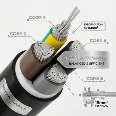 High Temperature XLPE Insulated PVC Sheathed Cable 0.6/1kV 4x16mm2 Power Station fournisseur