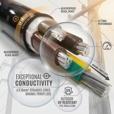 NYY 4x50mm2 Weather Resistant PVC Insulated Cable Aerial Installation 0.6/1kV IEC60502 fournisseur