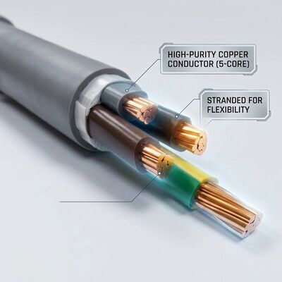 N2XCH-J 5x16mm2 Low Smoke Zero Halogen PVC Insulated Cable Tunnel 0.6/1kV IEC60502 fournisseur