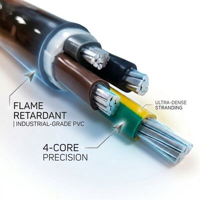 FR 4x35mm2 Flame Retardant PVC Insulated Power Cable IEC60332 0.6/1kV Copper Conductor fournisseur