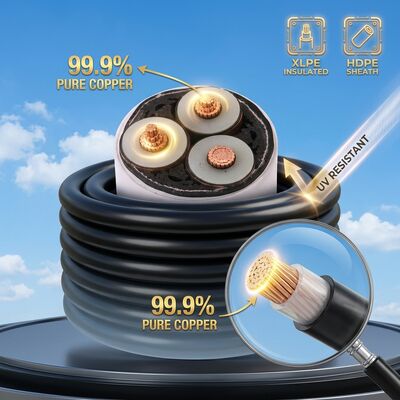 Câble torsadé aérien isolé XLPE résistant aux UV 0,6/1 kV fournisseur