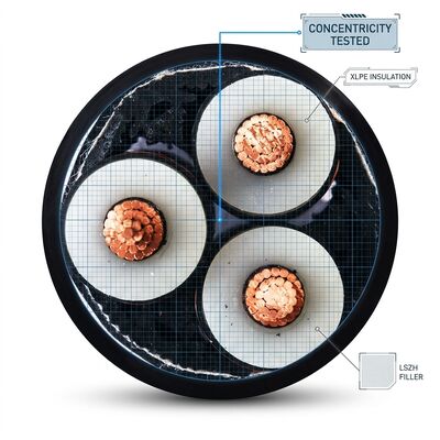 Câble d'alimentation isolé XLPE à faible émission de fumée et sans halogène, gainé LSZH 0,6/1 kV fournisseur