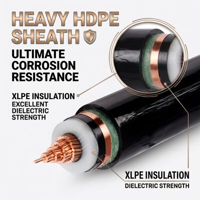 Câble d'alimentation souterrain XLPE isolé gainé HDPE anti-corrosion 0,6/1 kV fournisseur