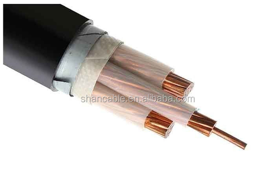 Cable d'alimentation isolée XLPE à tension moyenne à noyau unique à trois noyaux à conducteur en cuivre XLPE à noyau isolé N2XSY fournisseur