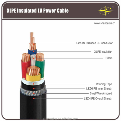 Le câble électrique MV isolé en PVC enveloppé en XLPE 3 noyaux pour la construction Sh Shenghua fournisseur